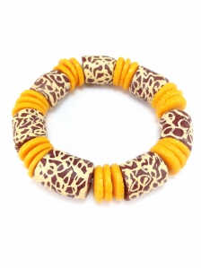 Beaded Hand-Painted Stretch Bracelet $15